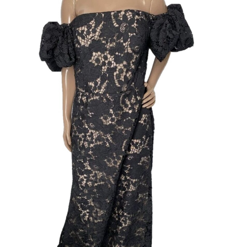 Elegant Black Lace Off-Shoulder Dress